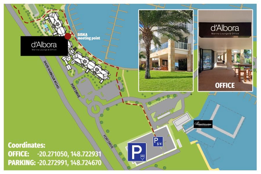 Siska sailing tour meeting point on a map