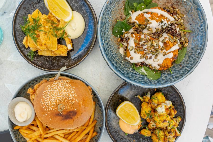 Selection of fresh meals served at a restaurant on Hamilton Island in the Whitsundays